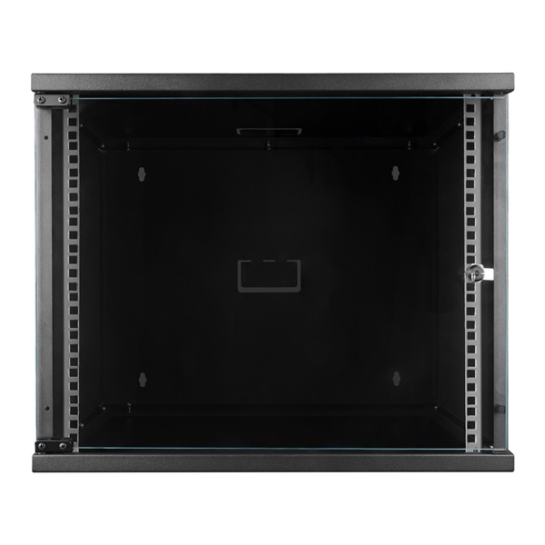 S-Link Rackszekrény  9U 19" fali kivitel  450x530x400mm  Flatpack Sötétszürke/fekete 