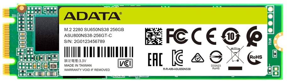ADATA Ultimate SU650 M.2 256GB, SSD (SATA 6Gb/s, M.2 2280) (ASU650NS38-256GT-C)