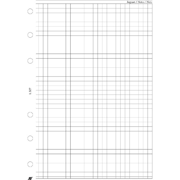 Kalendart Saturnus L327/F négyzethálós lap gyűrűs naptár kiegészítő