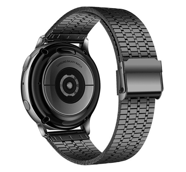 Pótszíj (univerzális, 20 mm, fém) FEKETE [Realme Watch]