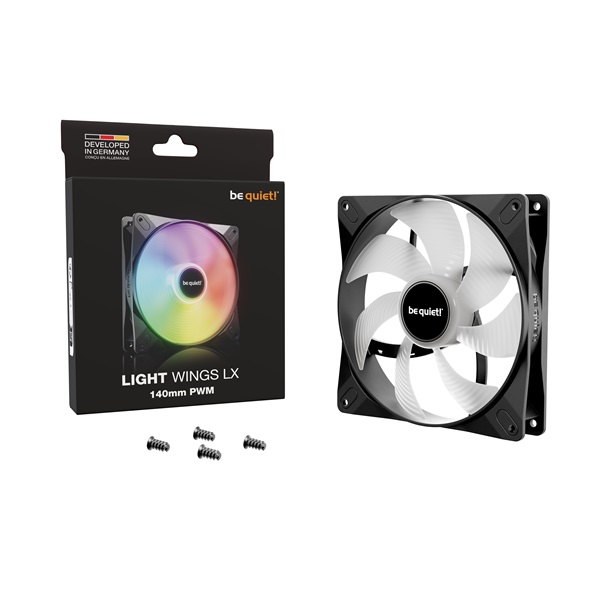 Be Quiet! Cooler 14cm LIGHT WINGS LX 140mm PWM RGB 1200rpm 22,9dB Fekete Be Quiet! Cooler 14cm LIGHT WINGS LX 140mm PWM RGB 1200rpm 22,9dB Fekete
