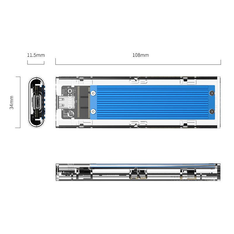 Orico M.2 SDD ház, NVME, USB-C 3.1 Gen.2, 10 Gbps (kék) Orico M.2 SDD ház, NVME, USB-C 3.1 Gen.2, 10 Gbps (kék)