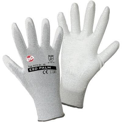 L+D worky ESD Nylon/Carbon-PU 1171-10 Nylon Munkakesztyű Méret (kesztyű): 10, XL EN 388:2016 CAT II 1 pár