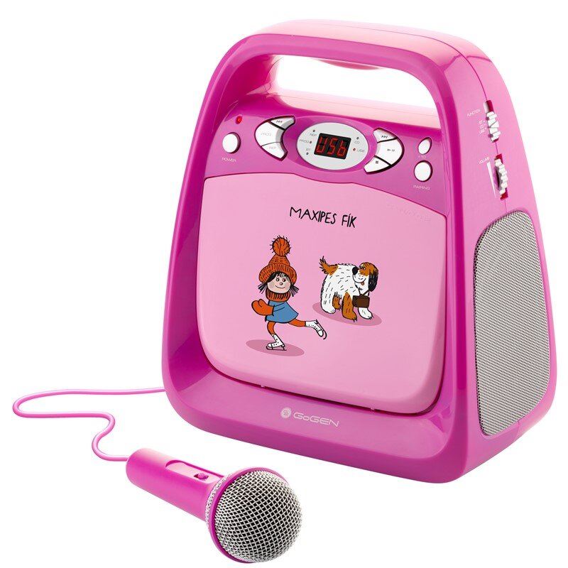 GOGEN MAXI KARAOKE hordozható CD/USB lejátszó gyerekeknek rózsaszín