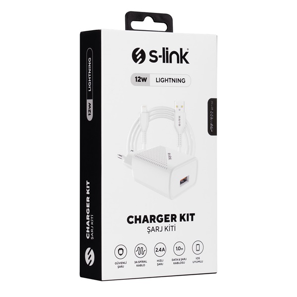 S-Link SL-EC40L 1db USB 5V/2.4A 12W Gyorstöltés Lightning-USB 100cm adat+töltőkábel Fehér) S-Link SL-EC40L 1db USB 5V/2.4A 12W Gyorstöltés Lightning-USB 100cm adat+töltőkábel Fehér)