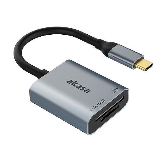 Akasa AK-CR-10BK USB 3.2 Type-C 2 portos kártyaolvasó Akasa AK-CR-10BK USB 3.2 Type-C 2 portos kártyaolvasó