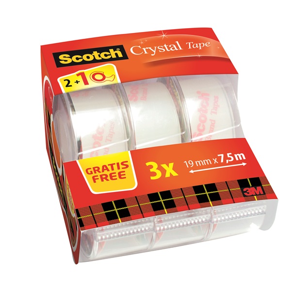 Scotch Crystal Clear 19mmx7,5m 2+1 ragasztószalag-adagoló Scotch Crystal Clear 19mmx7,5m 2+1 ragasztószalag-adagoló