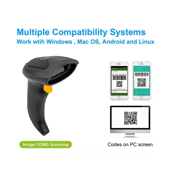 EQuip Wireless 2D Dual Mode 2.4GHz + Bluetooth Vonalkódolvasó Fekete