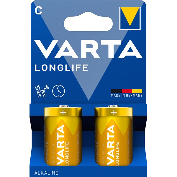 Varta 4114101422 Longlife bébi C (LR14) elem 2db/csomag (műanyagmentes csomagolás)