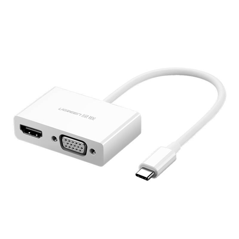 USB-C to HDMI + VGA Adapter UGREEN MM123 (white) USB-C to HDMI + VGA Adapter UGREEN MM123 (white)