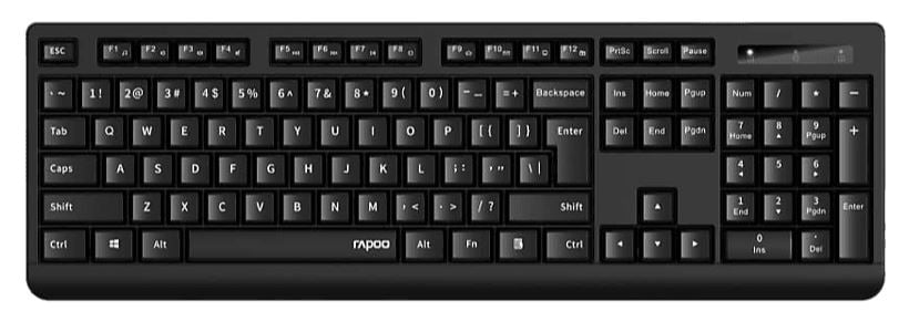 Rapoo E1700 2,4GHZ vezeték nélküli billentyűzet fekete Rapoo E1700 2,4GHZ vezeték nélküli billentyűzet fekete