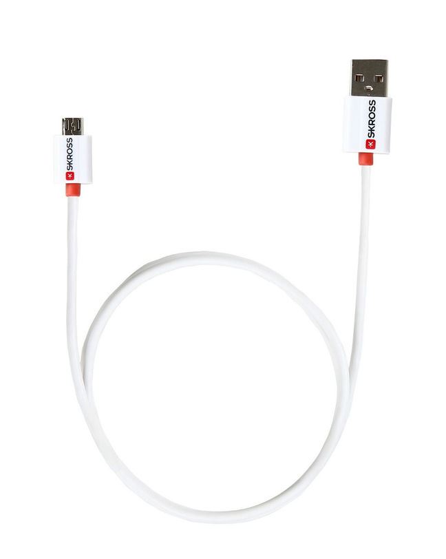 SKROSS USB -> Micro USB kábel fehér-narancs (SKR-MICROUSBCABLE)