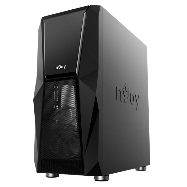 NJOY Számítógépház -  FORT (fekete, ablakos, ATX, 2x12cm, 1xUSB2.0, 2xUSB3.0)