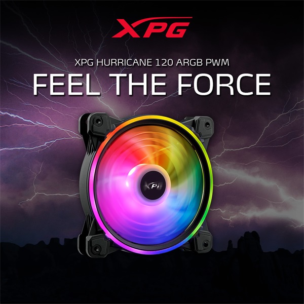 ADATA XPG Rendszerhűtő ventilátor Hurricane RGB 12cm Fekete ADATA XPG Rendszerhűtő ventilátor Hurricane RGB 12cm Fekete