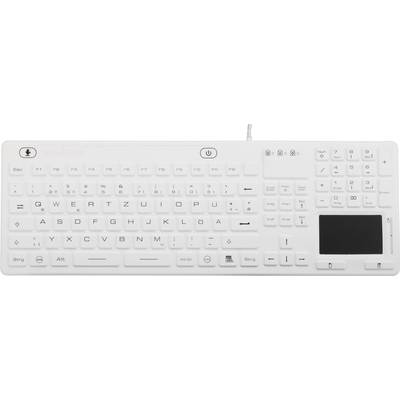 USB-s billentyűzet touchpad-dal, ipari, por- és fröccsenő víz ellen védett, Renkforce iM-IKB110-WH USB-s billentyűzet touchpad-dal, ipari, por- és fröccsenő víz ellen védett, Renkforce iM-IKB110-WH