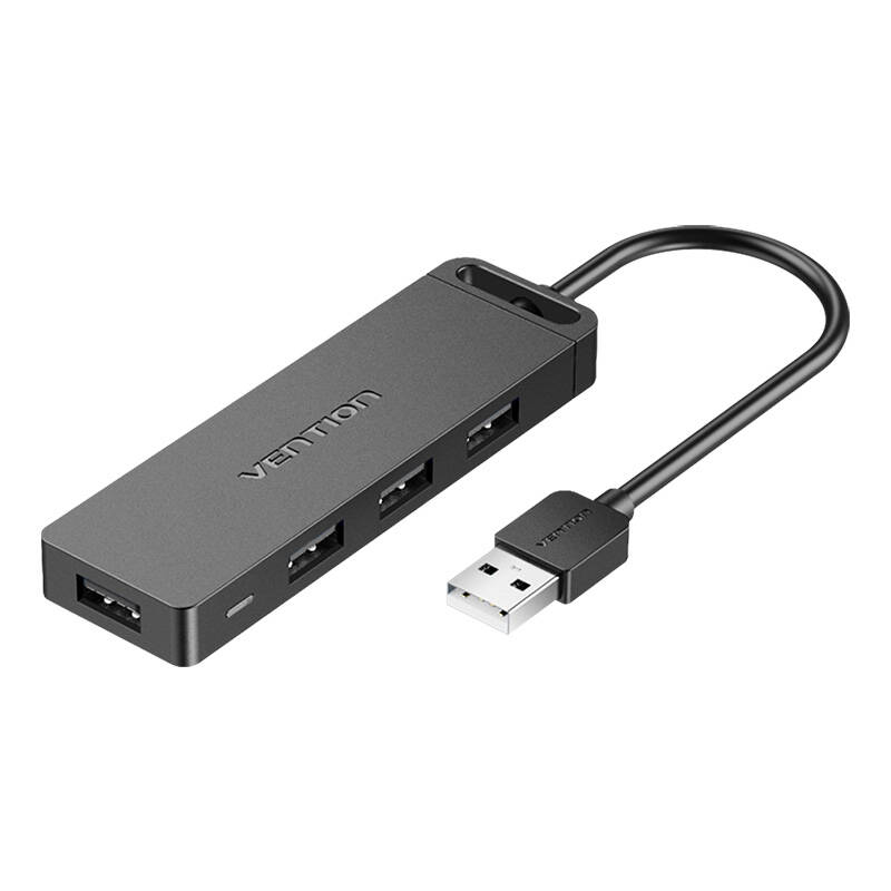 USB 2.0 4-Port Hub with Power Adapter Vention CHMBF 1m Black USB 2.0 4-Port Hub with Power Adapter Vention CHMBF 1m Black
