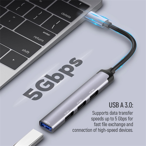COLORWAY CW-HUB04 USB-elosztó  USB-C 4-B-1 USB2.0X3/USB3.0