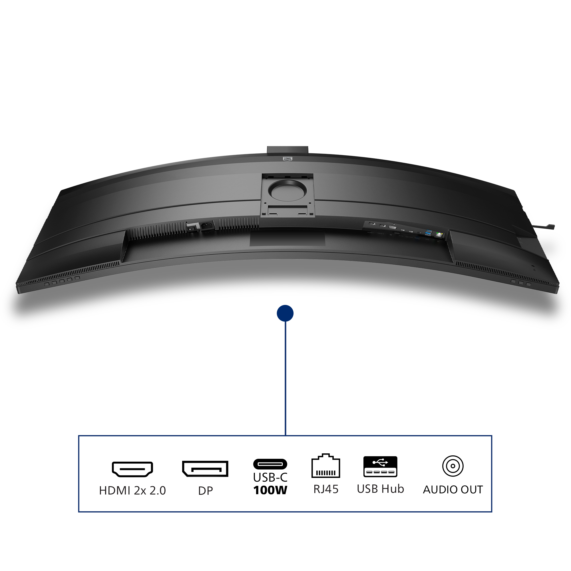 PHILIPS 48 49B2U6903CH/00 Monitor - 5120x1440, UWQHD, LED, VA, 75Hz, 4ms, Ívelt, Hangszóró, LAN, Pivot, WEBCAM, Fekete-ezüst