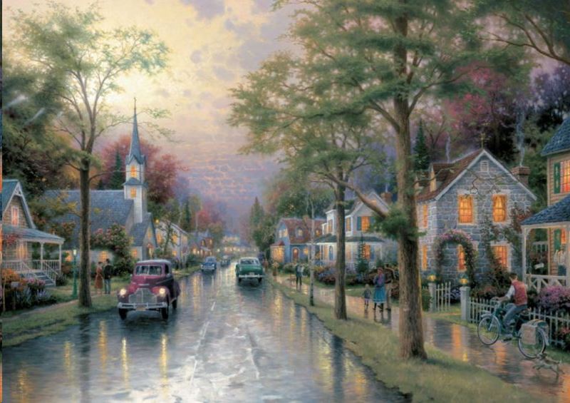Schmidt Hometown Morning, Thomas Kinkade, 1000 db-os puzzle (58441, 7259-183) Schmidt Hometown Morning, Thomas Kinkade, 1000 db-os puzzle (58441, 7259-183)