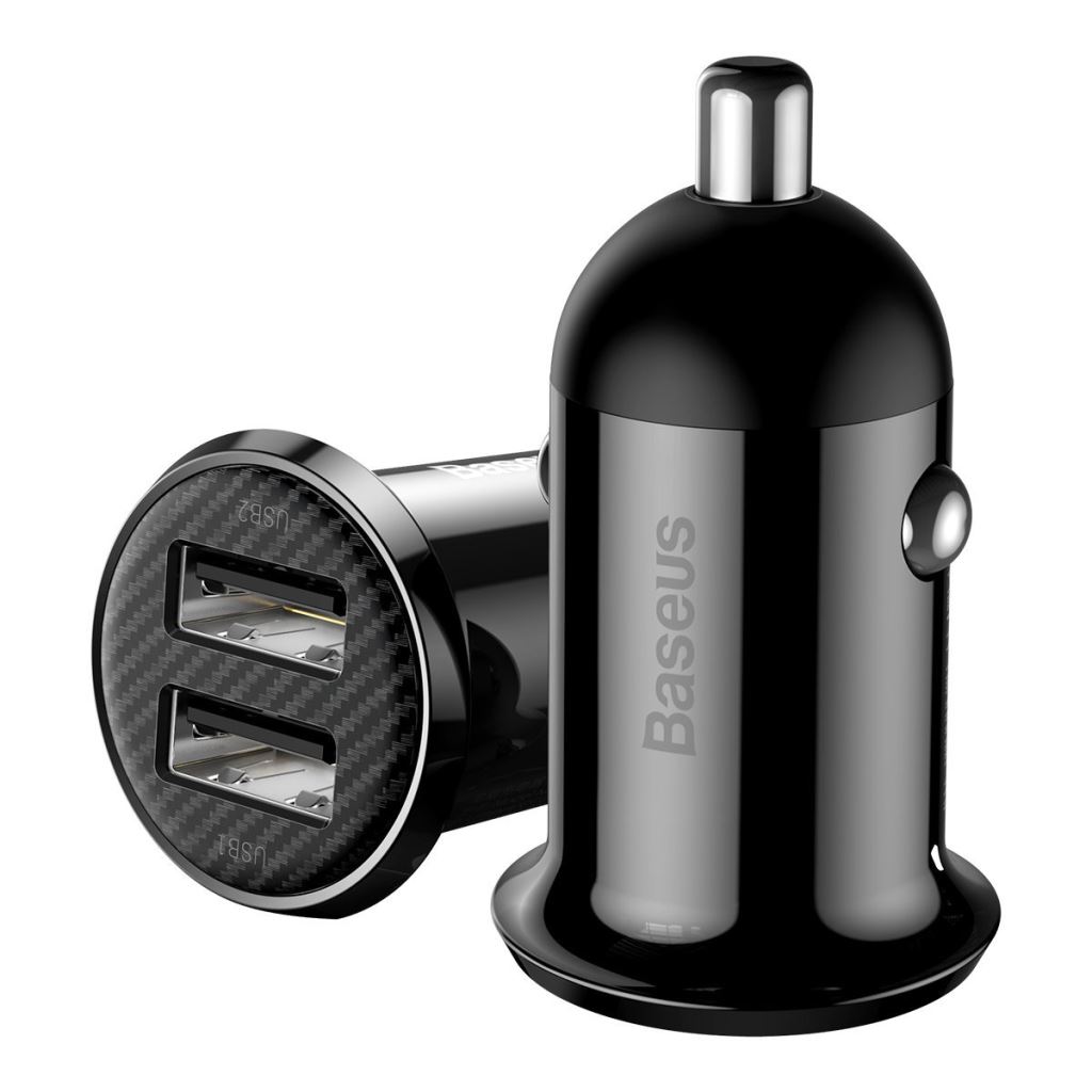 Baseus Grain Pro autós töltő 2x USB 4.8A, fekete (CCALLP-01) Baseus Grain Pro autós töltő 2x USB 4.8A, fekete (CCALLP-01)