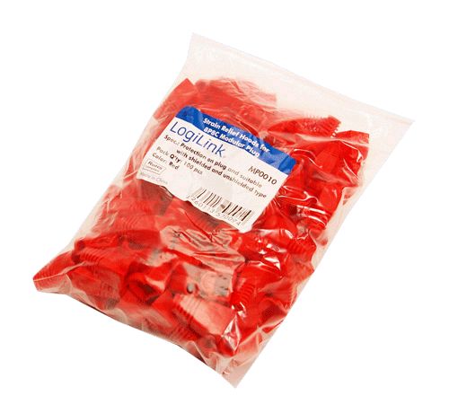 LogiLink MP0010 RJ45 törés gátló moduláris csatlakozókhoz piros (100 darab) LogiLink MP0010 RJ45 törés gátló moduláris csatlakozókhoz piros (100 darab)