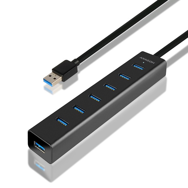Axagon HUE-SA7BP 7 portos USB 3.0 hub gyorstöltéssel fekete