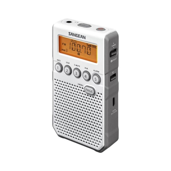 Sangean DT-800W digitális szintézeres FM-RDS hangszórós fehér zsebrádió Sangean DT-800W digitális szintézeres FM-RDS hangszórós fehér zsebrádió