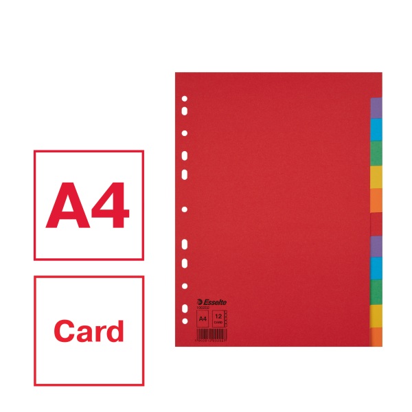 Esselte Economy A4 karton 12 részes elválasztólap