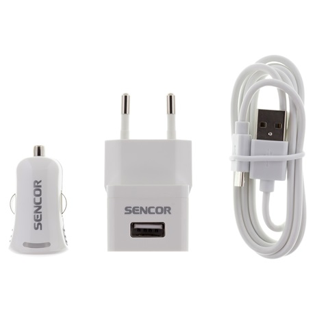 Sencor SCO 515-000WH USB 1M/Hálozati/autós töltő