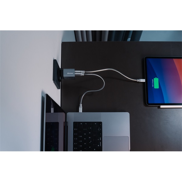 Verbatim 32200 GNC-35 GaN Charger 35W USB Type-A + Type-C hálózati töltő adapter Verbatim 32200 GNC-35 GaN Charger 35W USB Type-A + Type-C hálózati töltő adapter