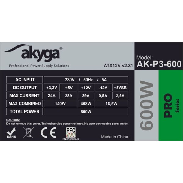 Akyga 600W Pro tápegység (AK-P3-600)