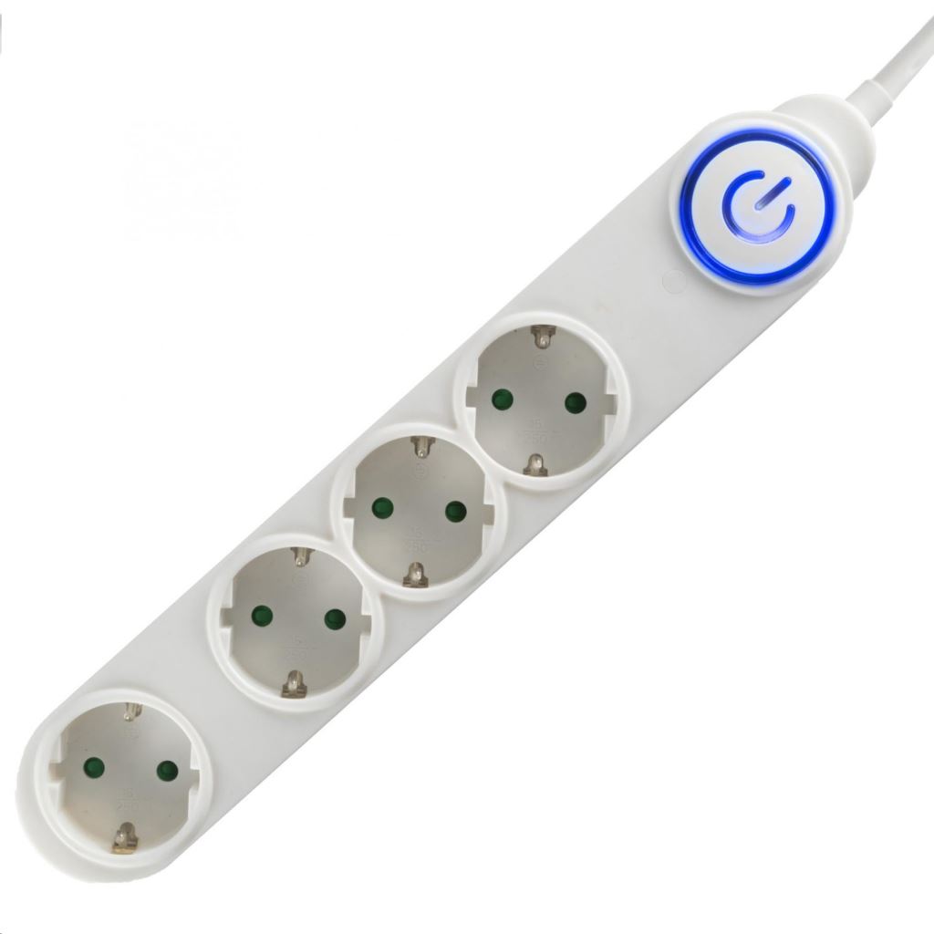 Somogyi 4-es elosztó talpkapcsolóval, 1,5m, fehér (NV 04TK/WH) Somogyi 4-es elosztó talpkapcsolóval, 1,5m, fehér (NV 04TK/WH)