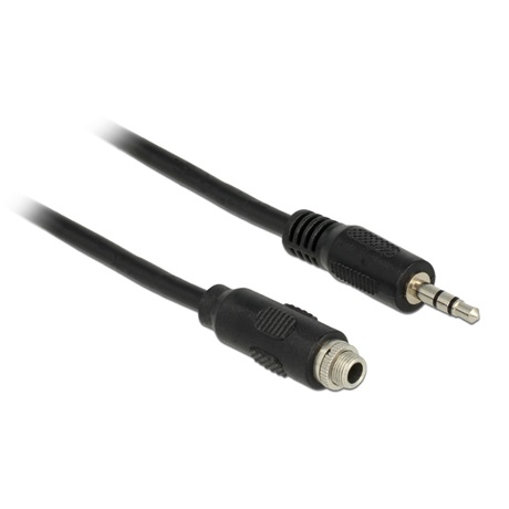 Delock 3.5 mm Sztereó jack kábel anya csavarmenetes > 3.5 mm sztereó jack apa 100 cm