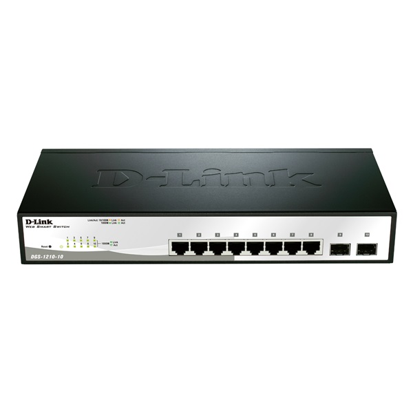 D-LINK DGS-1210-10/E 8x1000Mbps + 2xGigabit SFP Menedzselhető Rackes Switch D-LINK DGS-1210-10/E 8x1000Mbps + 2xGigabit SFP Menedzselhető Rackes Switch