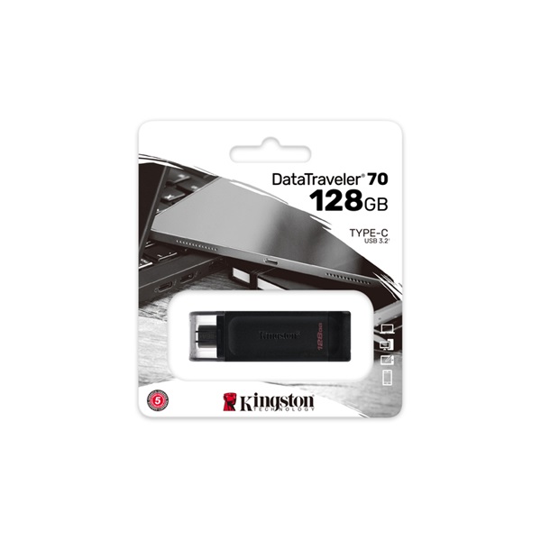 Pen Drive 128GB Kingston DataTraveler 70 USB-C (DT70/128GB)