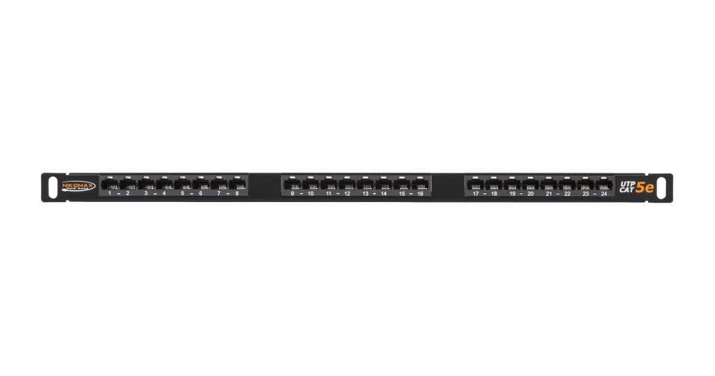 Nikomax UTP patch panel cat.5e 24 port 19" 0.5U (NMC-RP24UD2-HU-BK)