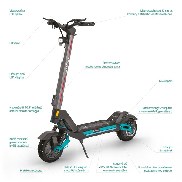 LAMAX eTank SA70 1600W (2X800W)/20Ah elektromos roller LAMAX eTank SA70 1600W (2X800W)/20Ah elektromos roller
