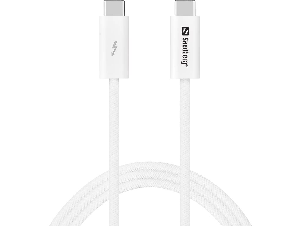 Sandberg USB-C>C USB4 240W+40Gbps kábel fehér 1m (136-56)