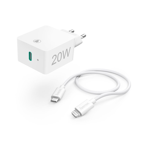 Hama 201620 Lightning - USB Type-C adatkábel, hálózati töltő Hama 201620 Lightning - USB Type-C adatkábel, hálózati töltő