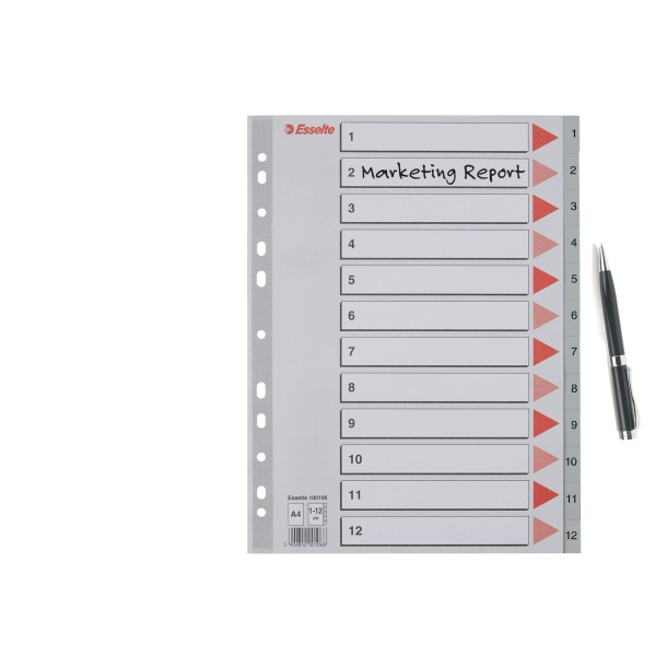 Esselte A4 1-12 műanyag regiszter