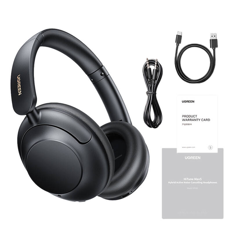 Wireless headphones UGREEN HP202 HiTune Max5 Hybrid ANC (black) Wireless headphones UGREEN HP202 HiTune Max5 Hybrid ANC (black)