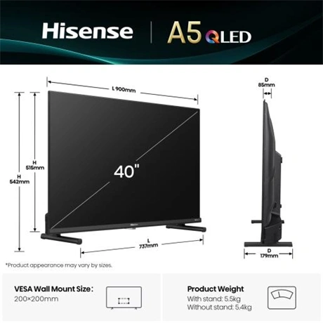 Hisense 40" 40A5Q Full HD Smart QLED TV