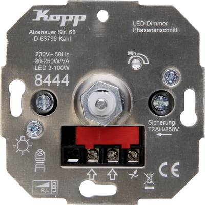 Kopp 844400008 Beépíthető dimmer Alkalmas fényforrásokhoz: LED-es izzó, Halogén izzó, Izzó