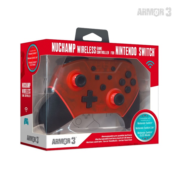 ARMOR3 NUCHAMP Nintendo Switch Kiegészítő Vezeték nélküli kontroller Piros