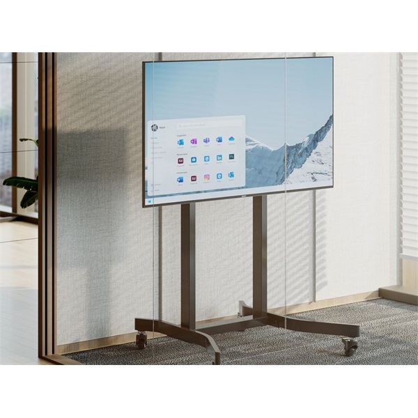 Equip 650631  55"-100" álló dönthető állítható magasság  gurulós motoros Max.:120kg Fekete TV állvány  