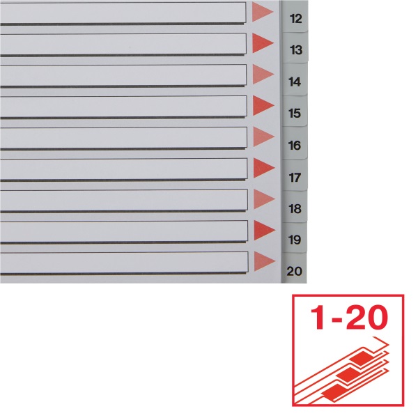 Esselte A4 1-20 műanyag regiszter