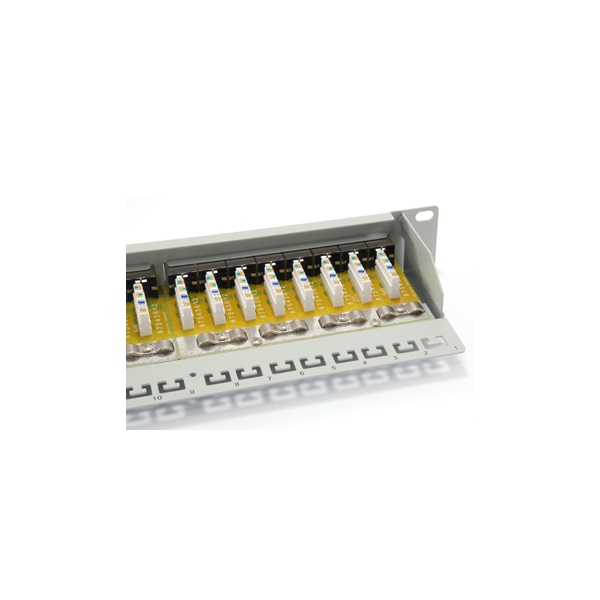 Equip 326324 24 port Cat6 1U árnyékolt Patch Panel Szürke