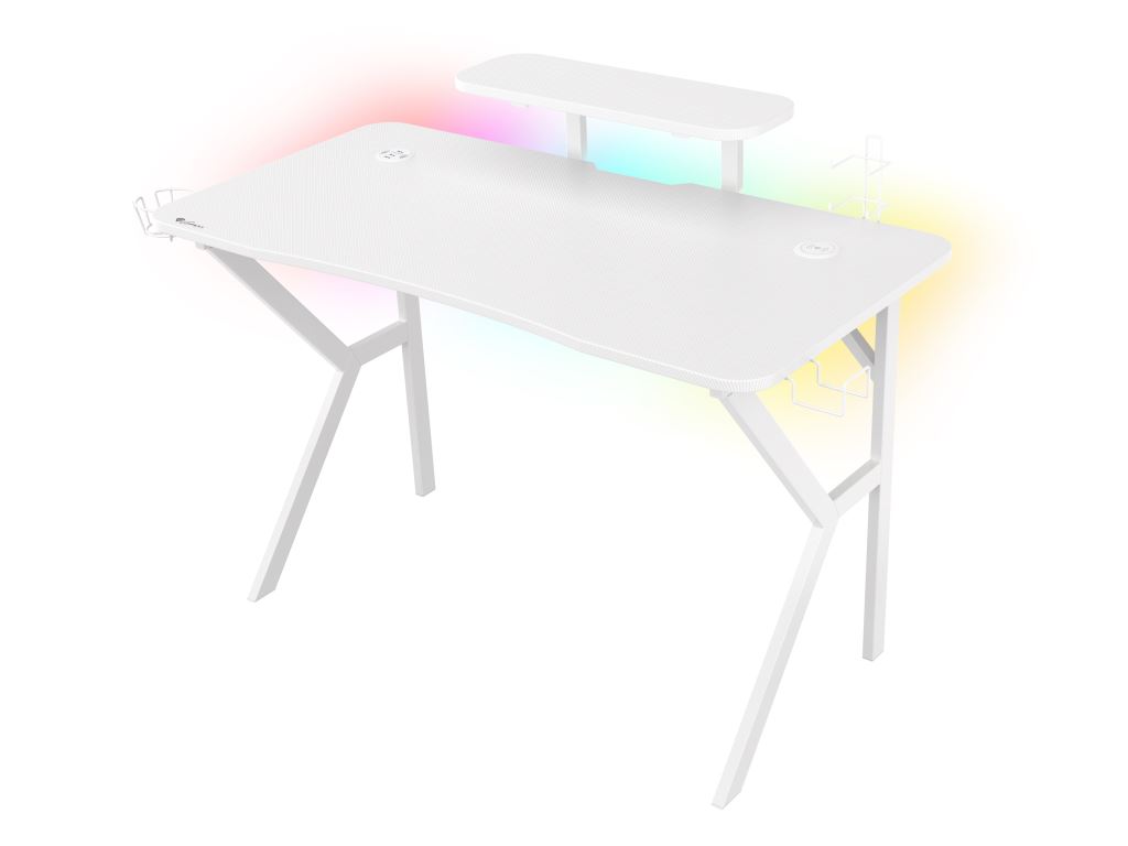 Natec Genesis Holm 320 RGB gaming asztal fehér