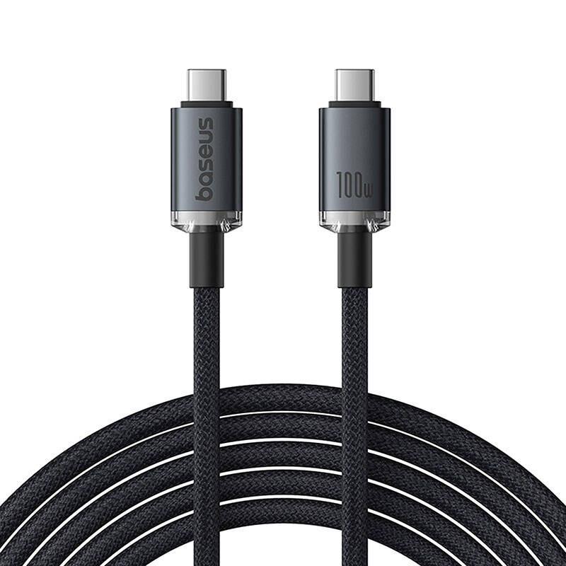 Fast Charging Cable Baseus Crystal Shine USB-C to USB-C 100W, 1,5m, 20Gb (black) Fast Charging Cable Baseus Crystal Shine USB-C to USB-C 100W, 1,5m, 20Gb (black)