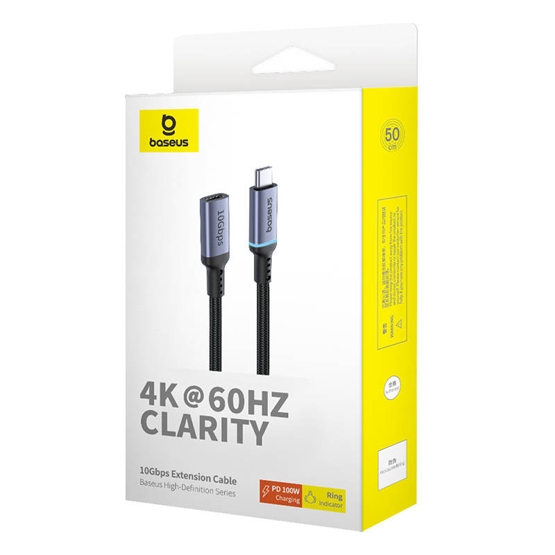Baseus High Definition extension cable USB-C Male to Female 10Gbps, 0,5m (black)